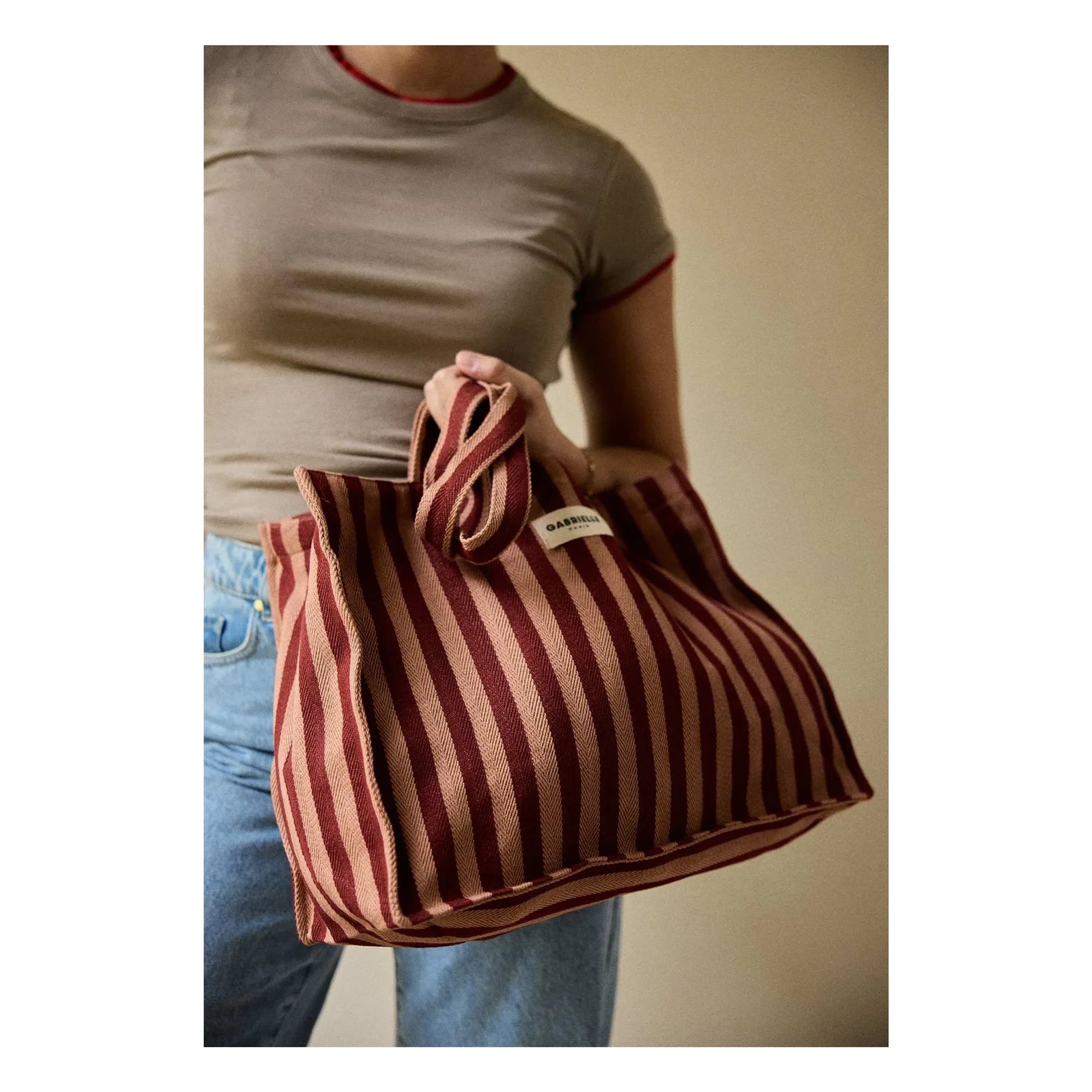 Gabrielle Paris - Garance Gestreifte Wochenendtasche | Rot