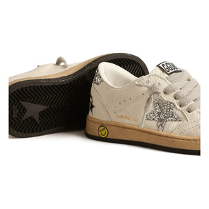 Golden Goose - Ballstar Sneakers mit Glitzer-Schnürsenkeln | Silber