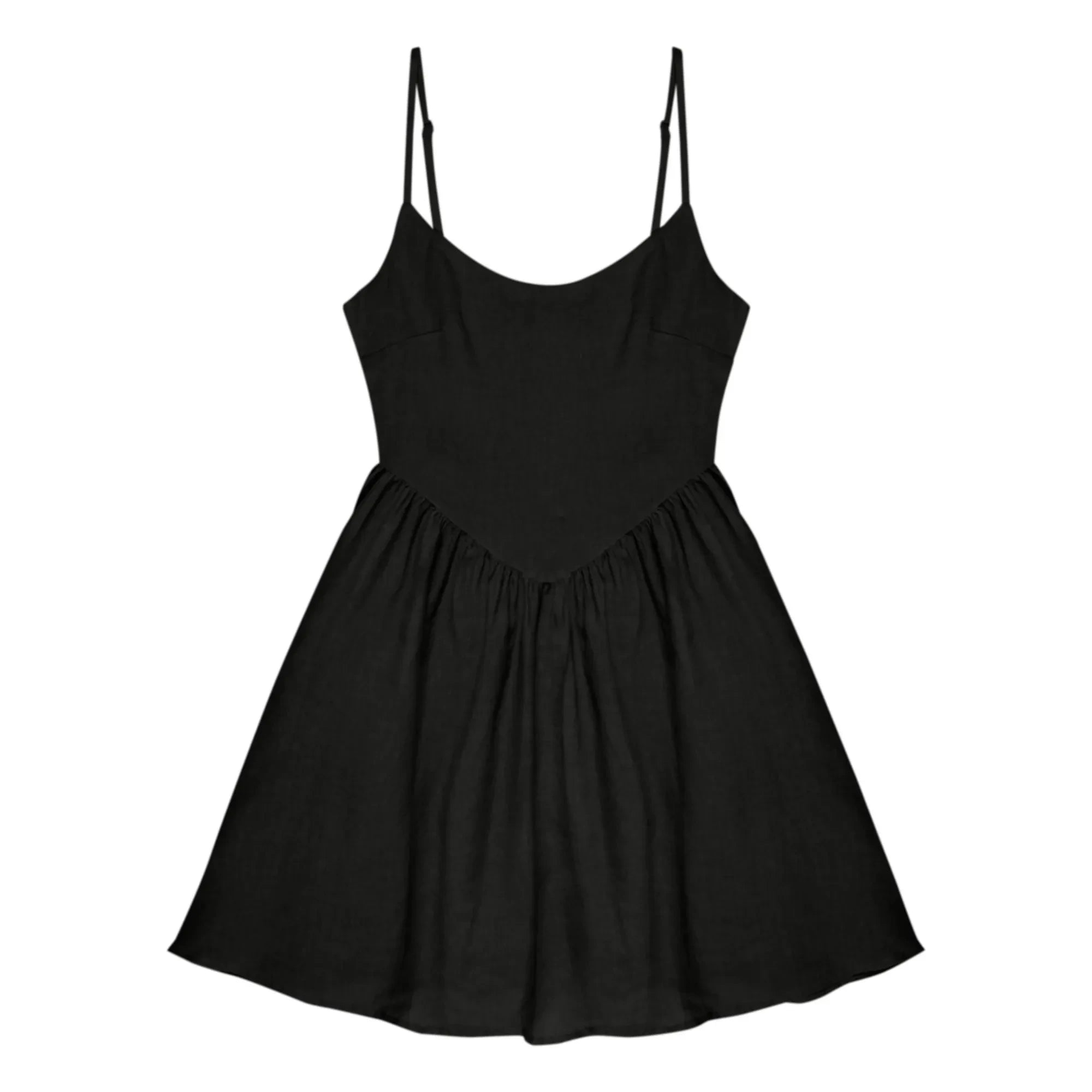 the new society - Hera Leinenkleid - Damenkollektion | Schwarz