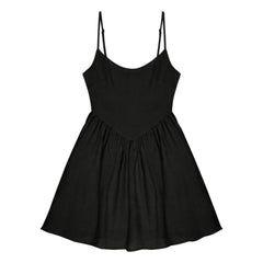 the new society - Hera Leinenkleid - Damenkollektion | Schwarz