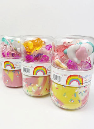 Einladung zum Vorstellen - Große Überraschung Modelliermasse Glas - Regenbogen