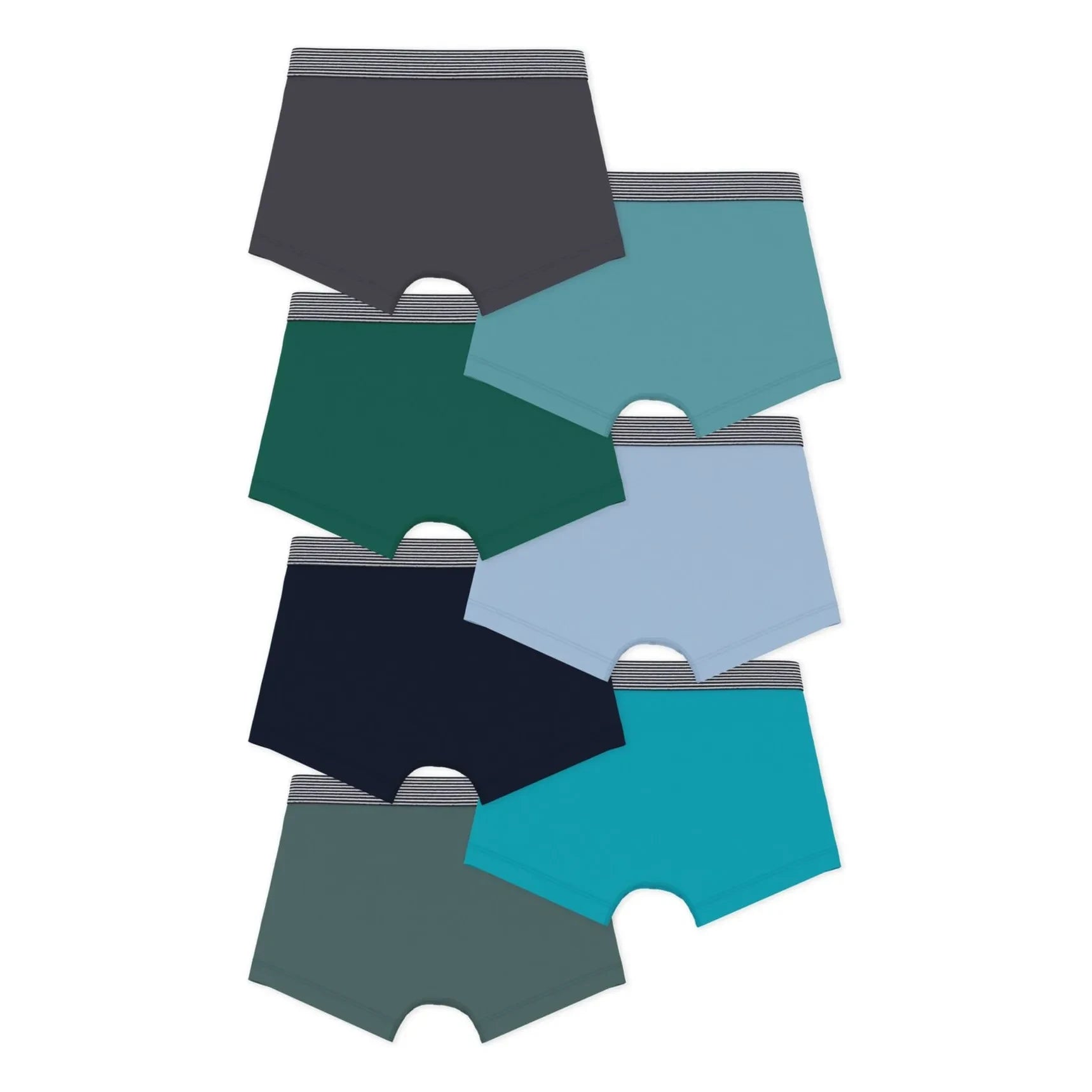 Petit Bateau - Pack mit 7 Unterhosen aus Bio-Baumwolle für Jungen | Grün