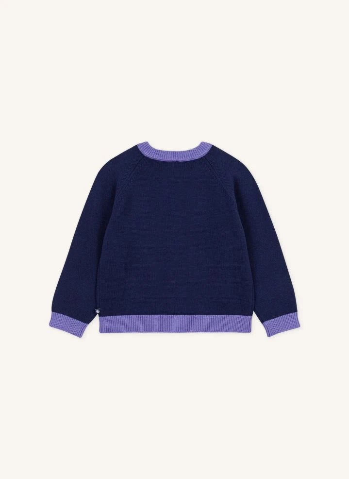 Petit Bateau - Wool Hearts Hırka | Gece mavisi