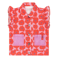 Favorite People - Napoli Ärmellose Weste mit Blumenmuster | Rot
