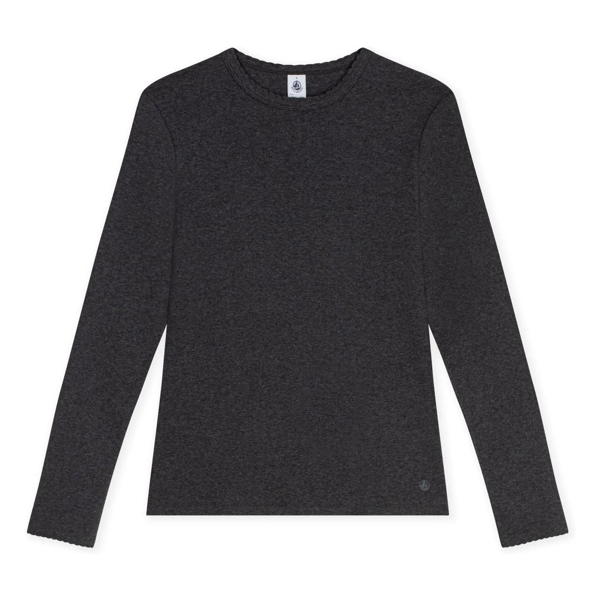 Petit Bateau - Point Cocotte organik pamuklu T-shirt | Kömür grisi