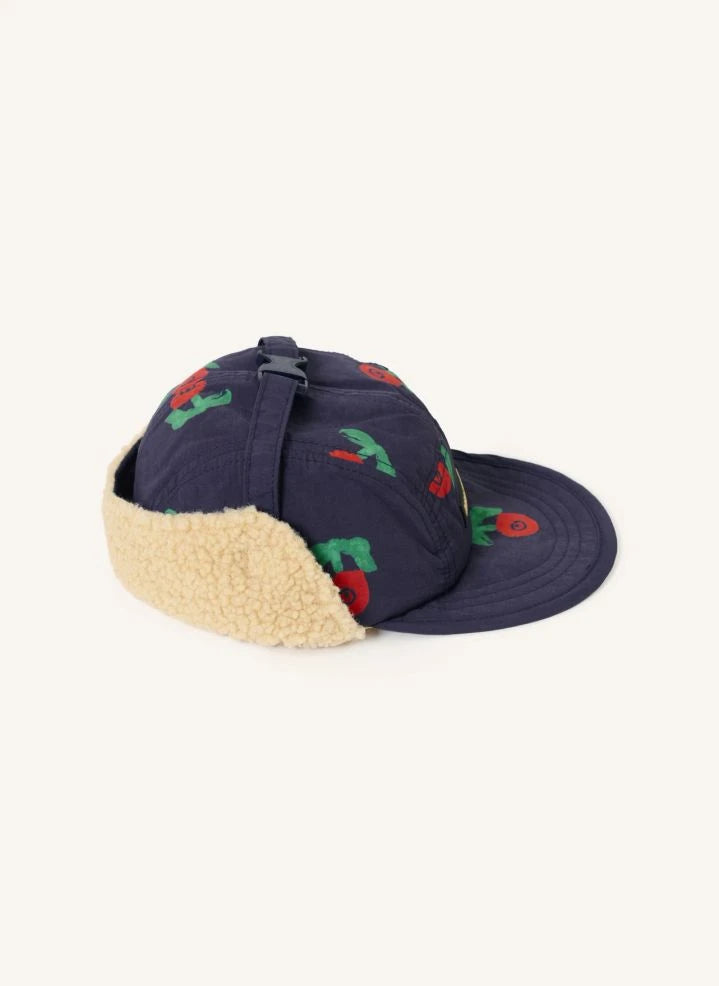 Bobo Choses - Flowered Sherpa-Mütze Recycelte Fasern | Dunkelblau