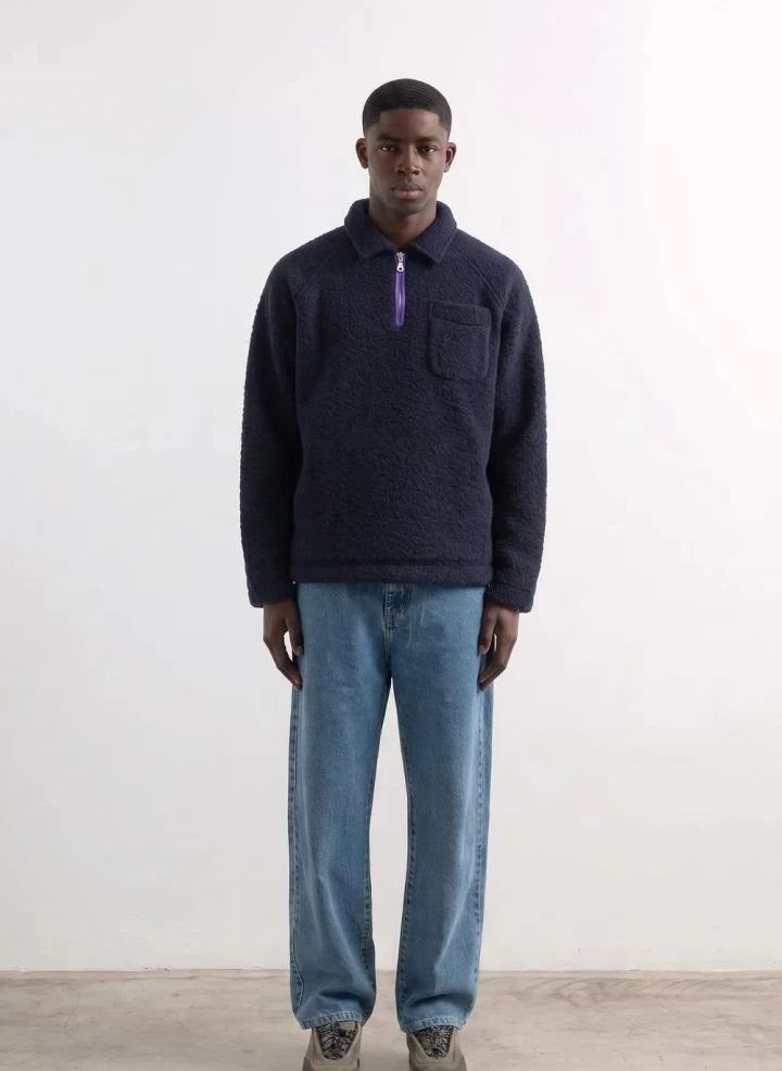 Edmmond Studios - Außergewöhnlicher Halbzip-Pullover | Dunkelblau