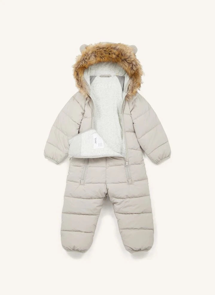 Töastie - Wasserdichter Kapuzen-Cloud-Mantel aus recyceltem Fleece | Blanc/Écru