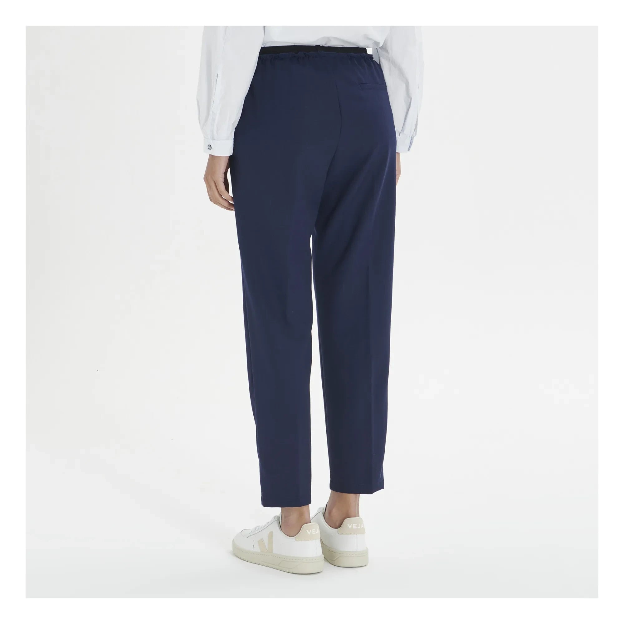 Pomandère - Hose aus Wolle mit Gummizug | Marineblau