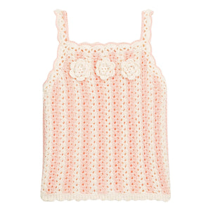 Louise Misha - Larya Gestreiftes Mesh-Oberteil | Rosa