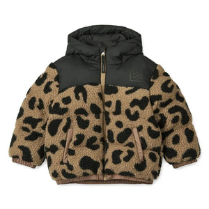 Liewood - Niko Sherpa-Jacke im Leopardenmuster aus recycelten Fasern | Braun