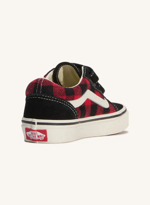 Vans - Scratch Sneakers Old Skool V Buffalo Plaid Karierter | Rot