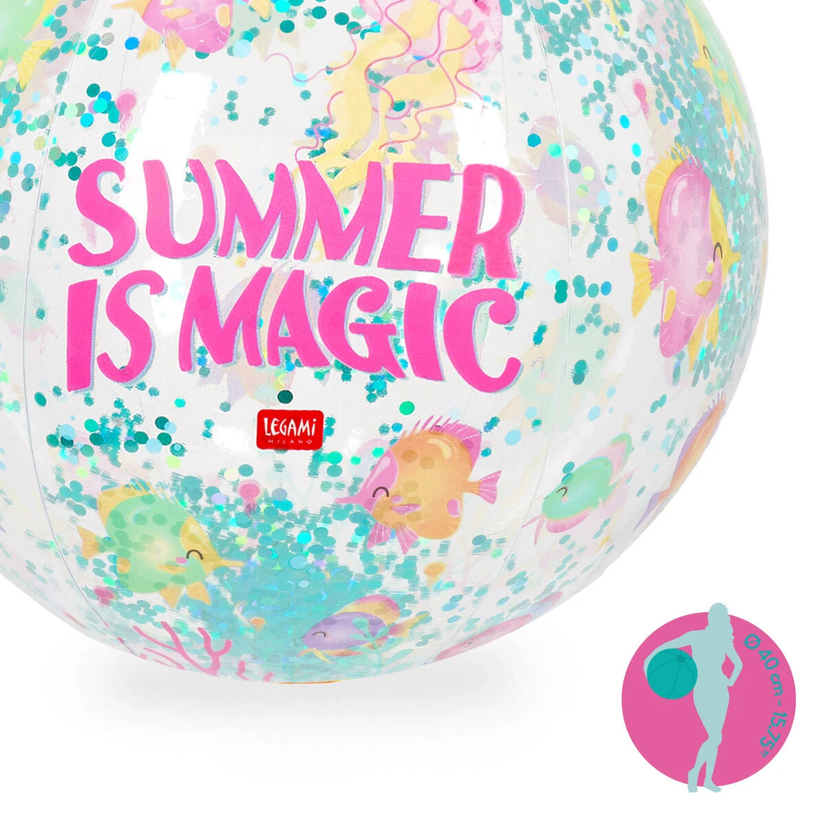 Legami - Summer is Sihir aufblasbarer Strandball - Glitzer Strandball