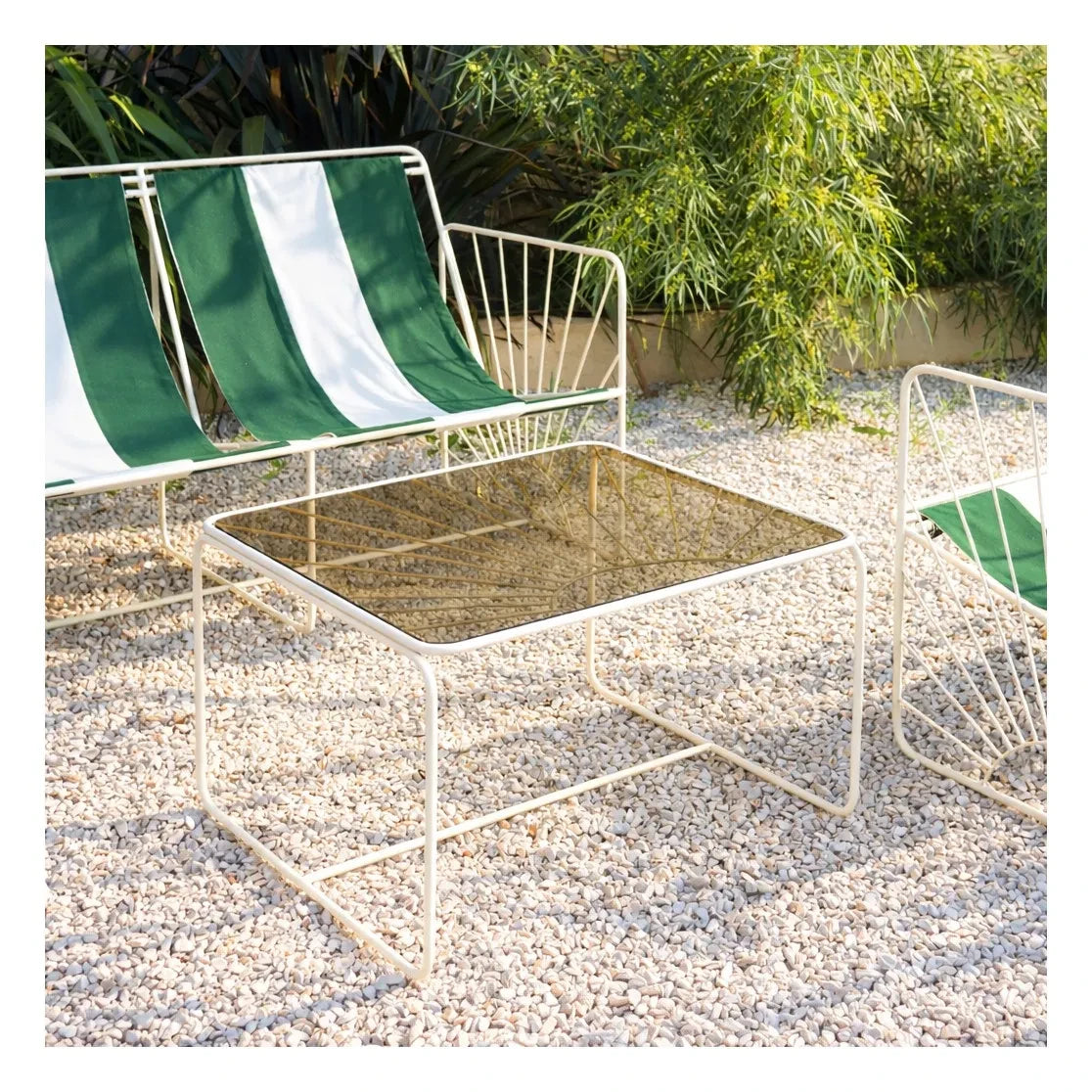 Honoré - Eldorado Couchtisch mit rauchfarbener Glasplatte | Beige