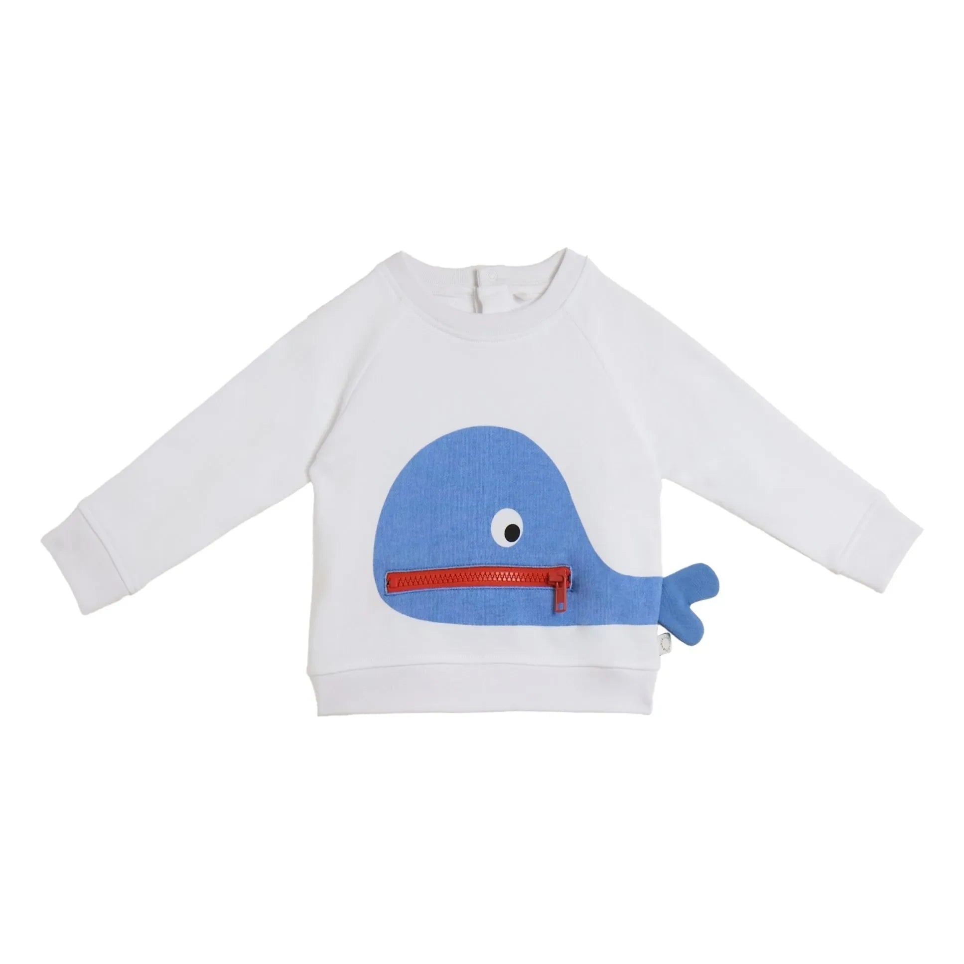 Stella McCartney Kids – Wal-Sweatshirt mit Reißverschluss | Weiß
