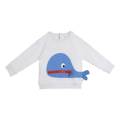 Stella McCartney Kids – Wal-Sweatshirt mit Reißverschluss | Weiß