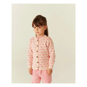 Copenhagen Colors - Bio-Baumwoll-Herz-Strickjacke | Rosa