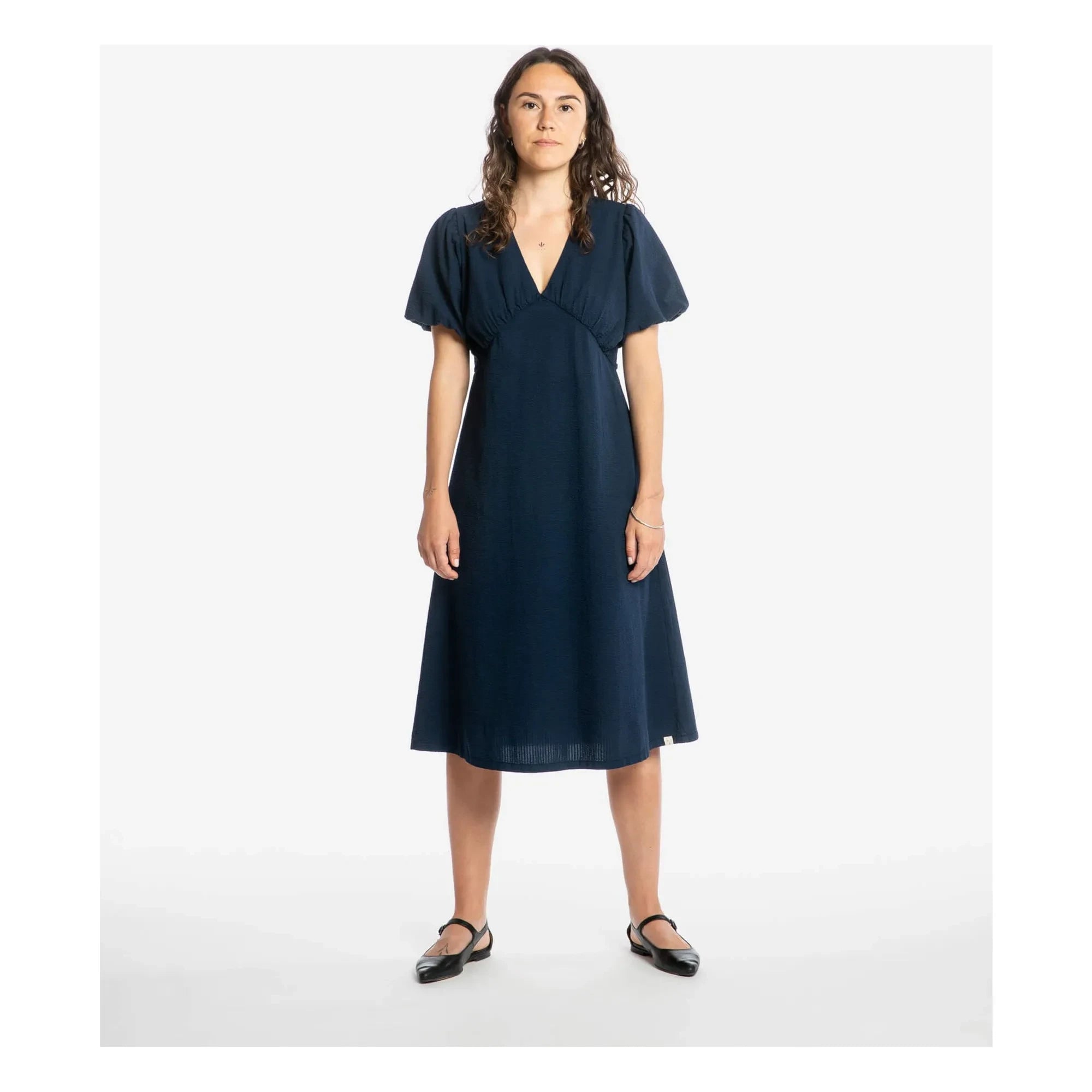 Matona - Mi-Long Kleid aus Bio-Baumwolle | Dunkelblau