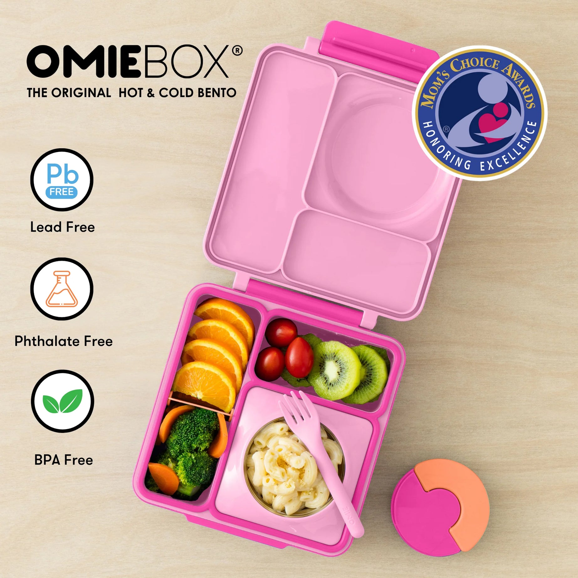 Omiebox - Wärmeisolierte Feenrosa Bento Essensbox