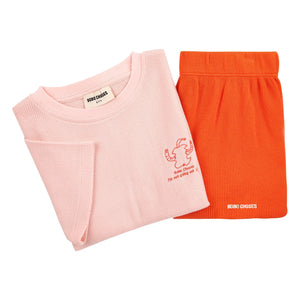 Bobo Choses – Set aus T-Shirt und Shorts aus Bio-Baumwolle, Grün | Rosa