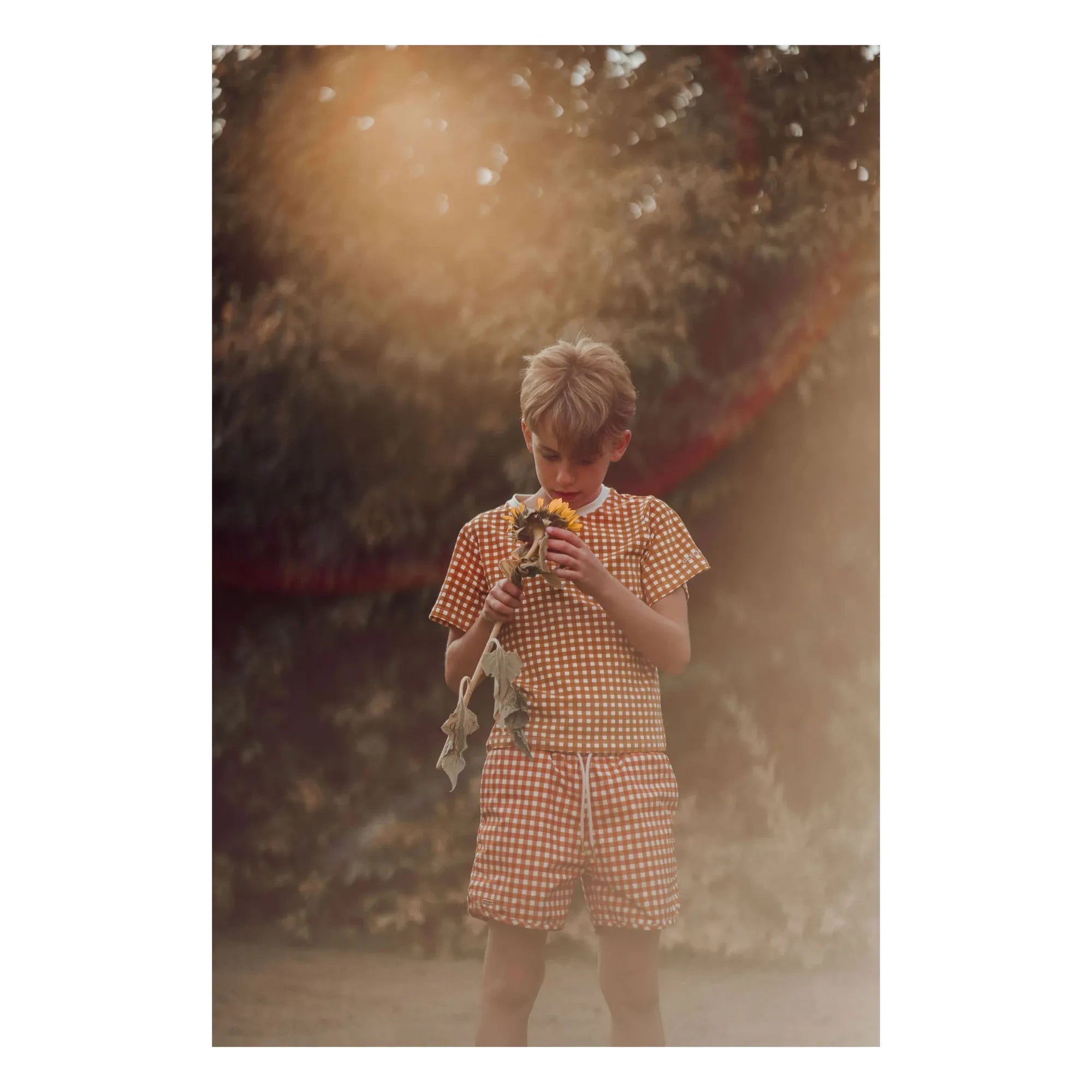 Grech & Co - Badeshorts aus recycelten Fasern Vichy | Senf