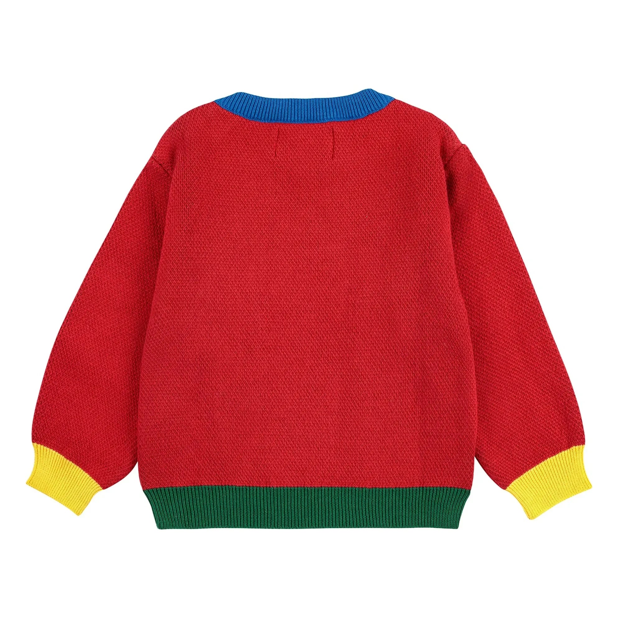 Bobo Choses - Colorblock Bio-Baumwoll-Hundepullover Baby | Rot