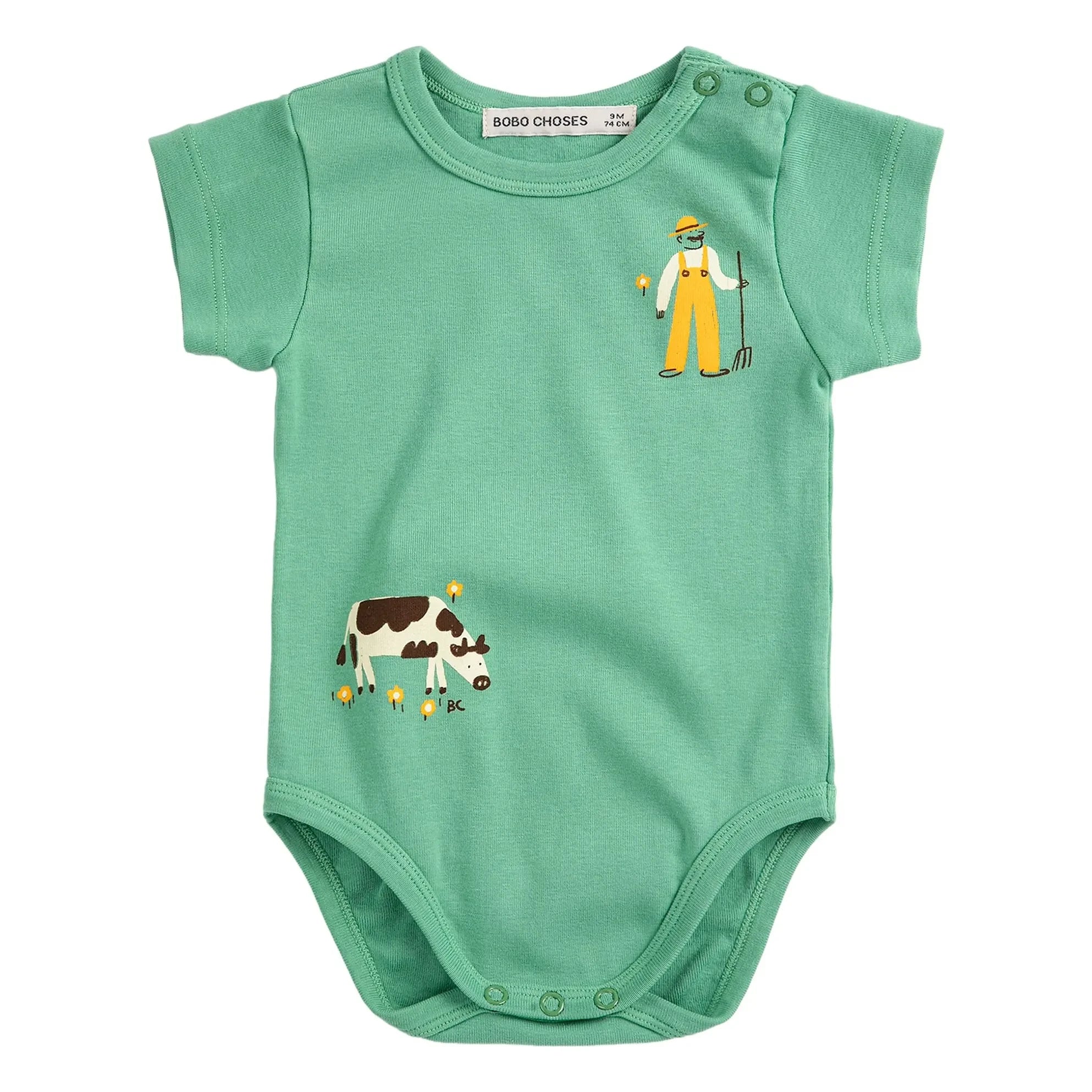 Bobo Choses - Bio-Baumwoll-Body Cow | Grün