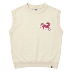 Hundred Pieces - Inaya Horse Bio-Baumwoll Sweatshirt ohne Ärmel | Creme
