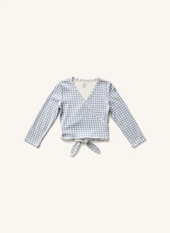 Soor Ploom - Vichy Wrap T-Shirt | Blassblau