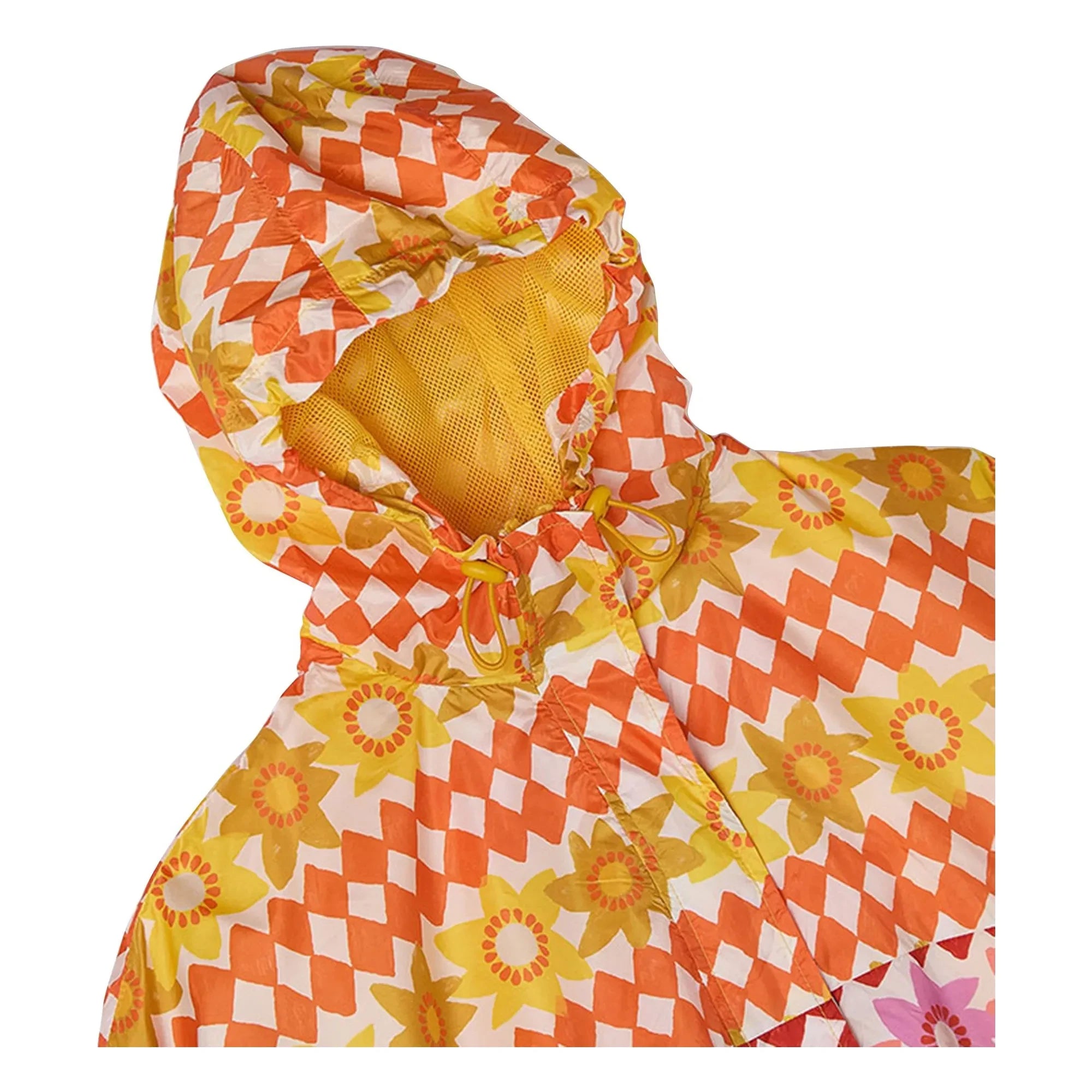Fabula - Damier Fleurs Windjacke | Orange
