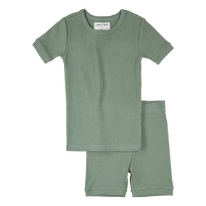 Petit Lem - Pyjama aus gerippter Bio-Baumwolle | Grün