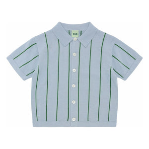 FUB - Gestreiftes Hemd Extra Feines Netz Bio-Baumwolle | Hellblau