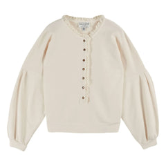 Emile et Ida - Englisch besticktes Bio-Baumwoll-Sweatshirt | Creme