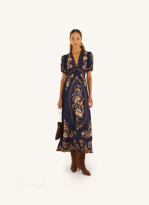 Farm Rio - Lara Kleid | Marineblau