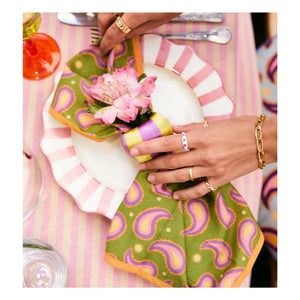 Anna + Nina - Gestreifter Teller - 27 cm | Rosa
