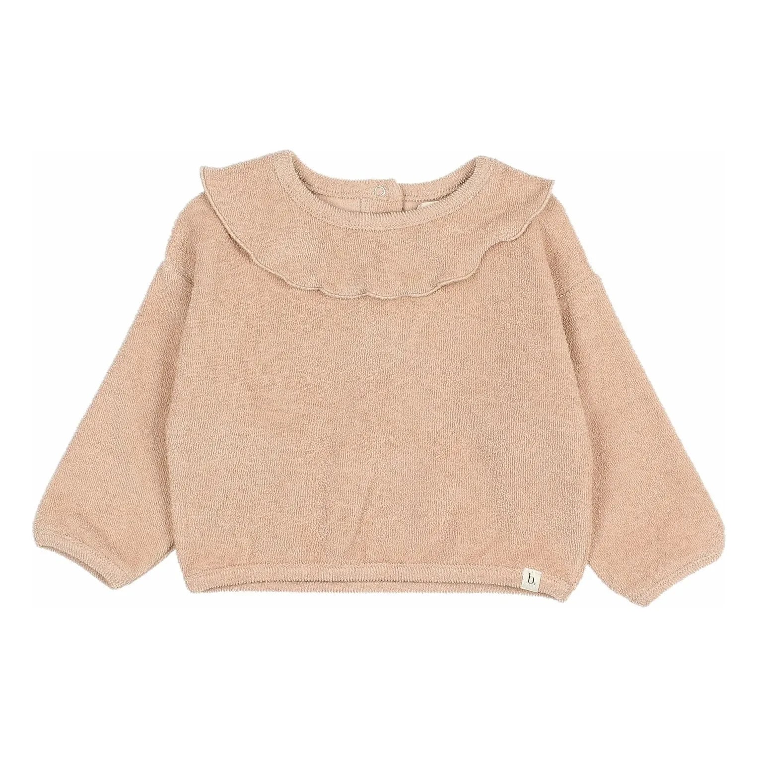 Búho - Bio-Frottee Sweatshirt mit Volant | Rosa