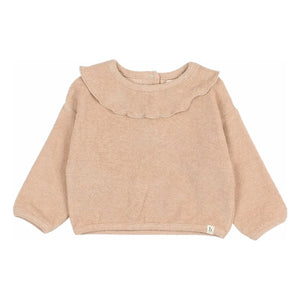 Búho - Bio-Frottee Sweatshirt mit Volant | Rosa