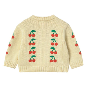 Tinycottons - Kirschen Cardigan | Blassgelb