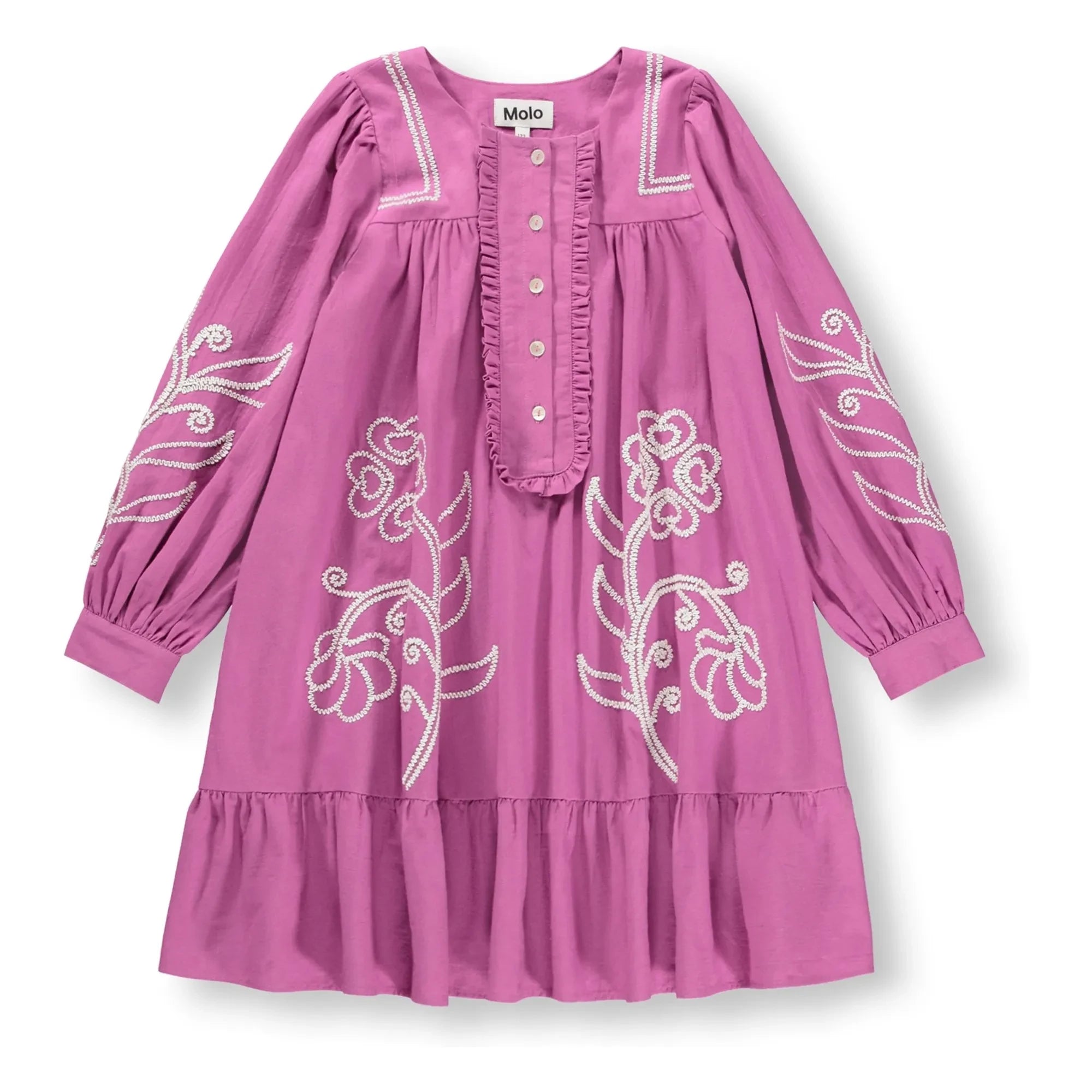 Molo - Crelo Kleid mit Knöpfen Bio-Baumwolle Blumen | Lila