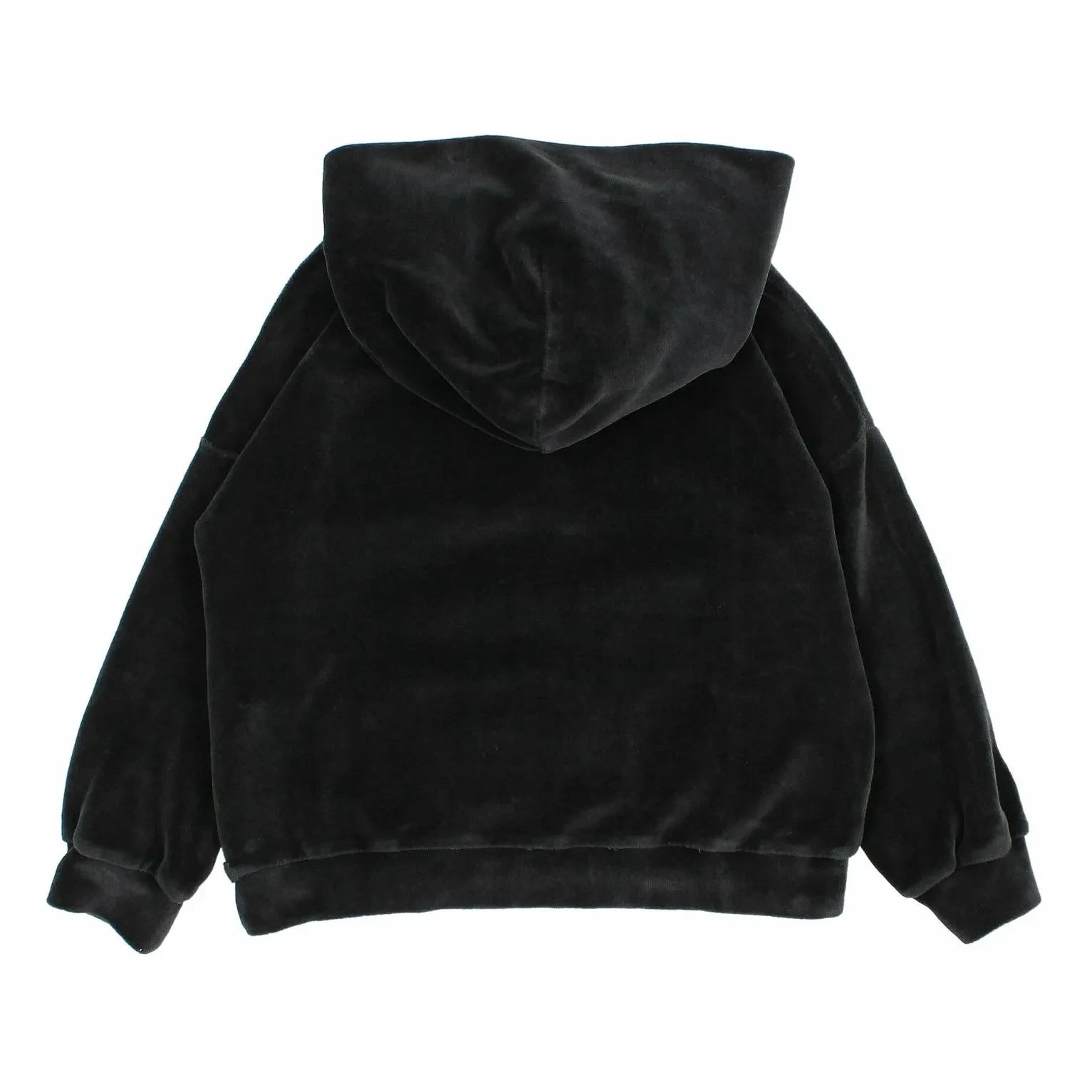 Búho - Kadife organik pamuklu kapüşonlu sweatshirt | Kömür grisi
