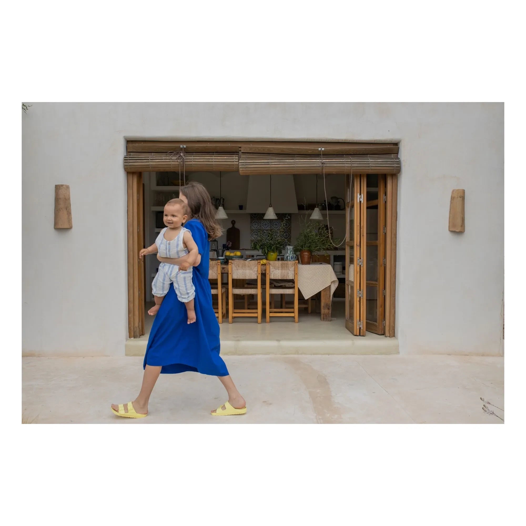 Familien-Tipp 1+ - Montjoi gestreifter Overall | Hellblau