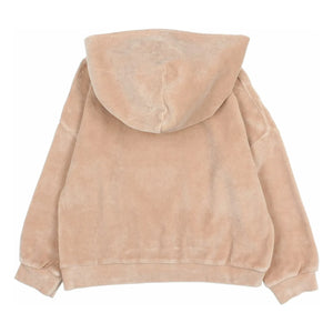 Búho - Kadife organik pamuklu kapüşonlu sweatshirt | Pembe