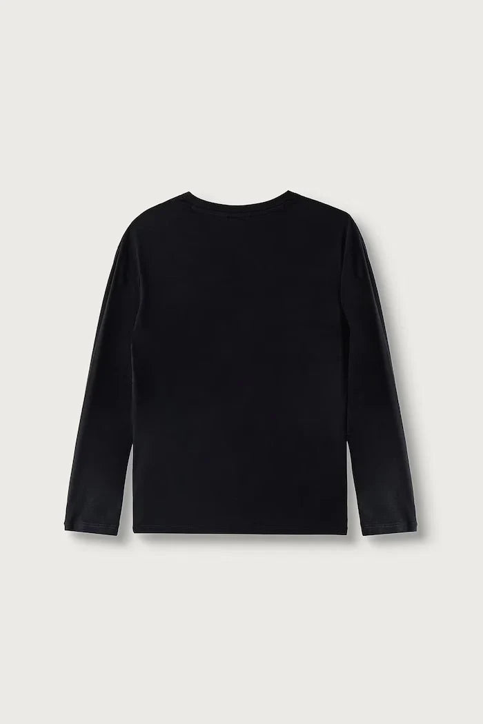 Çocuklar için pamuklu uzun kollu bluz S-NEW BOX LOGO LS
