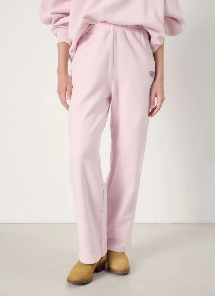 American Vintage - Plizzy Baumwoll Jogginghose | Puderrosa