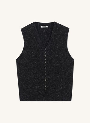 Cordera - Wolle und Seide Strickjacke | Schwarz