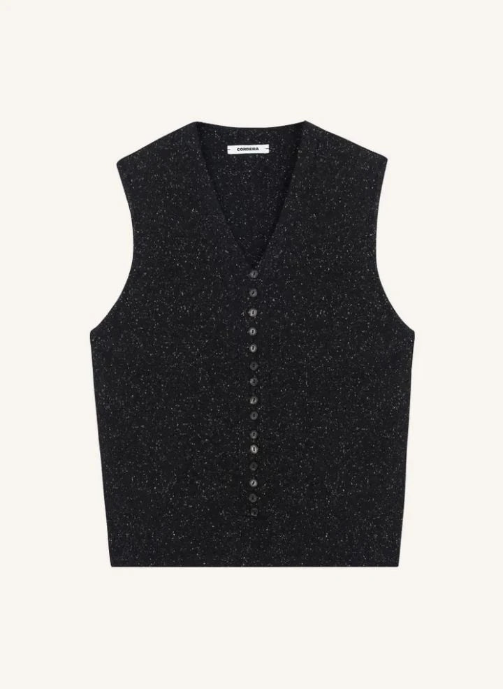 Cordera - Wolle und Seide Strickjacke | Schwarz