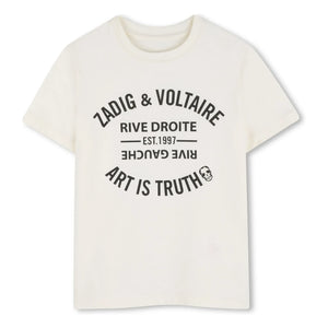 Zadig & Voltaire - Logo Art Is Truth Tişört | Ekru