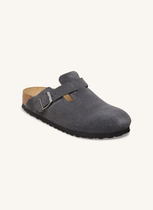 BIRKENSTOCK - Boston Süet Terlikler | Koyu gri