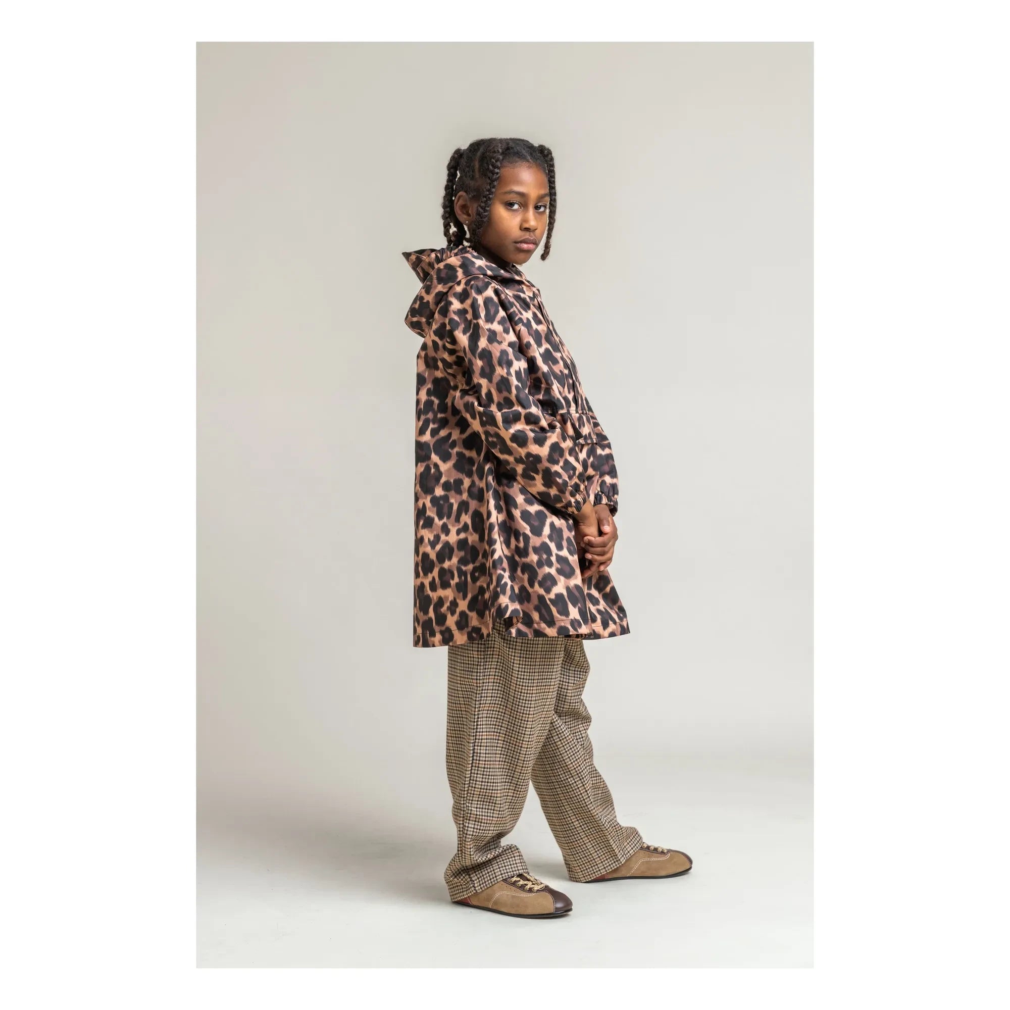 Flotte - Gabrielito Leoparden-Regenponcho aus recycelten Fasern | Braun