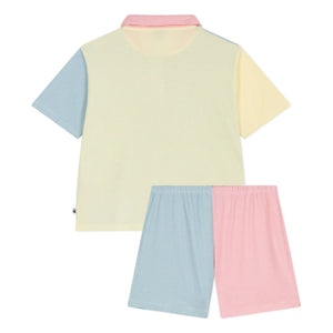 Petit Bateau - Grün gestreifter kurzer Pyjama